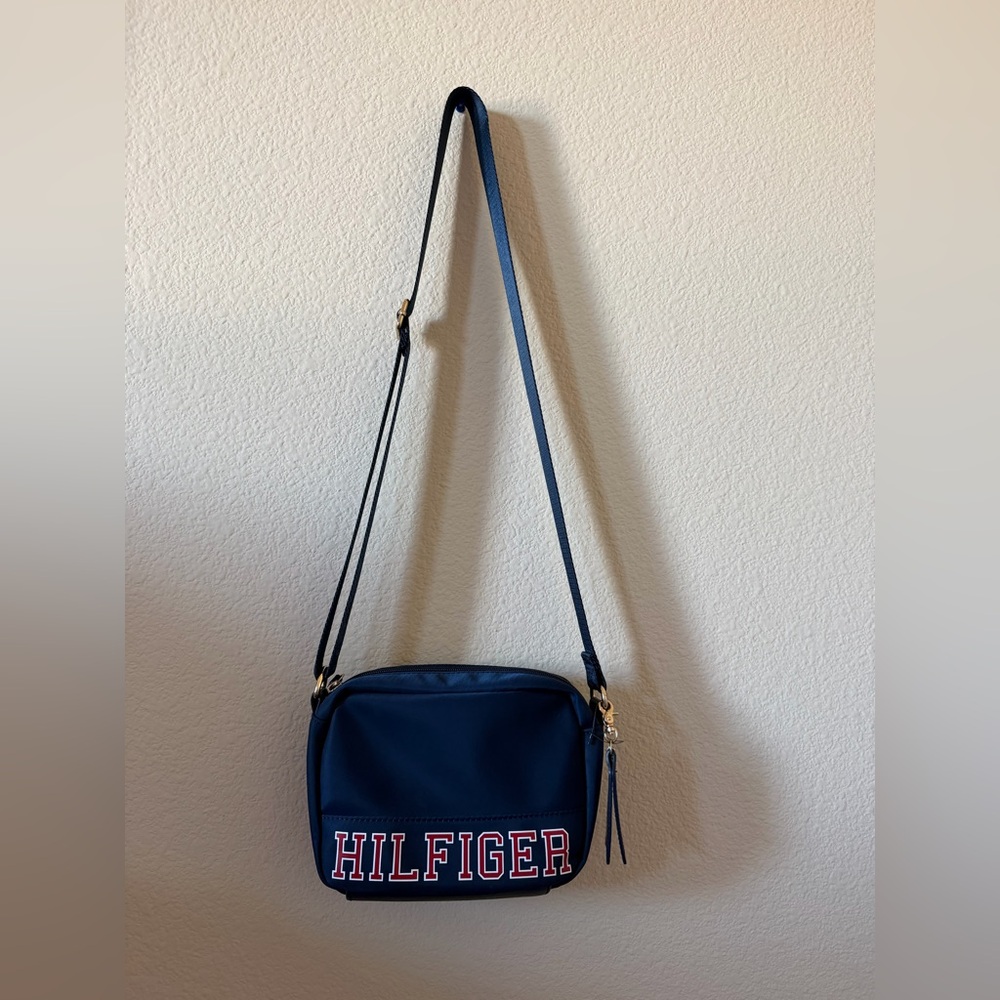 Tommy Hilfiger Navy Crossbody Bag with Red Accents